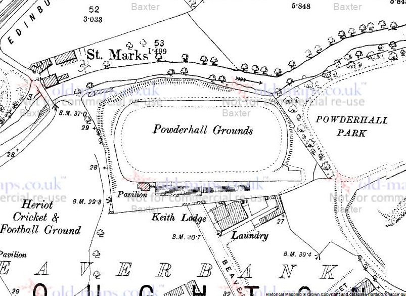Edinburgh - Powderhall  Gardens : Map credit Old-Maps.co.uk historic maps